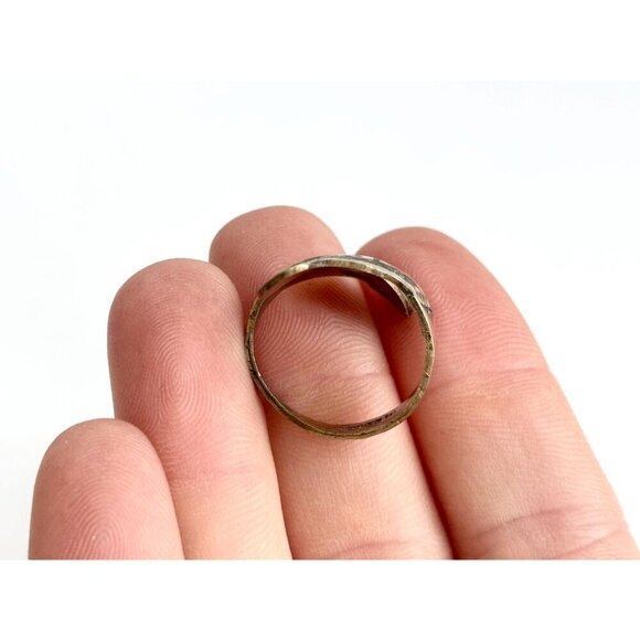 Abalone Sterling Silver Parrot Figural Mexican Adjustable Vintage Ring - sz 5 - Picture 10 of 10